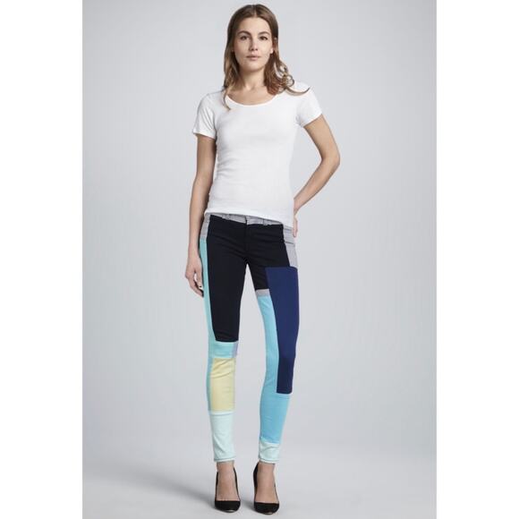 J BRAND Super Skinny Slick Color Block Jeans, Size 26 - Picture 6 of 13